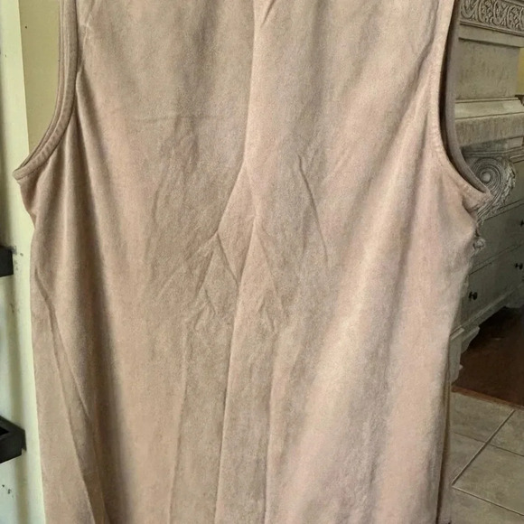 Bobeau Size Large Tan Fringed Vest Size Large - Picture 5 of 9